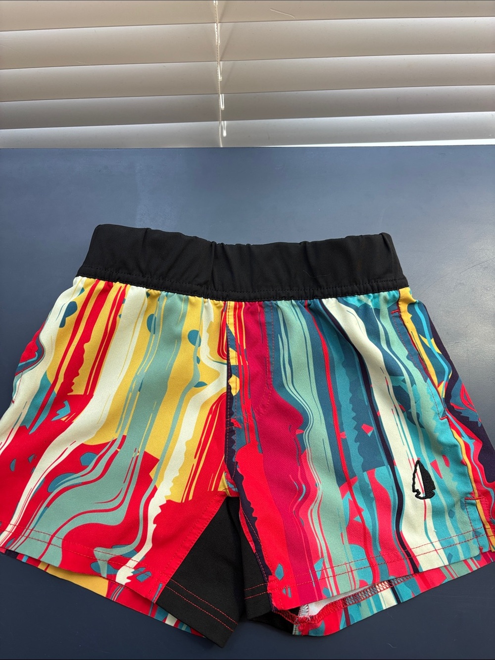 Kids Colorful Stripe Shorts with Black Waistband